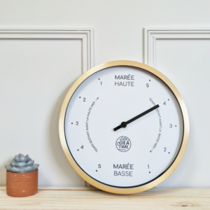 Horloges des marées Seatime, cadre métal doré