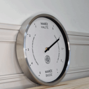Horloge des marées cadre argenté