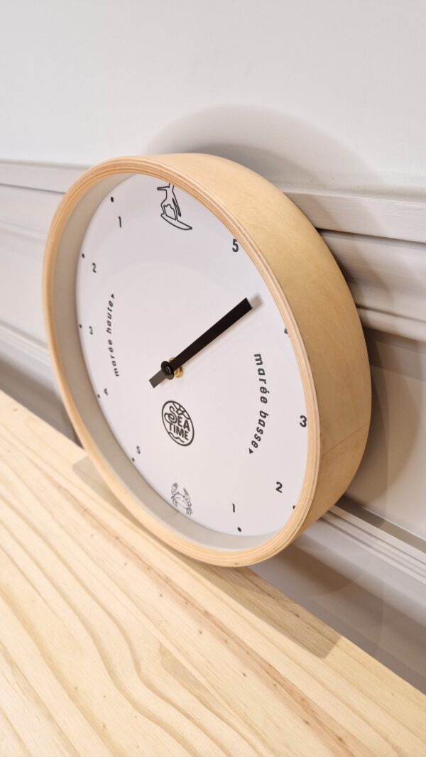 Horloges des marées Seatime, en bois clair massif