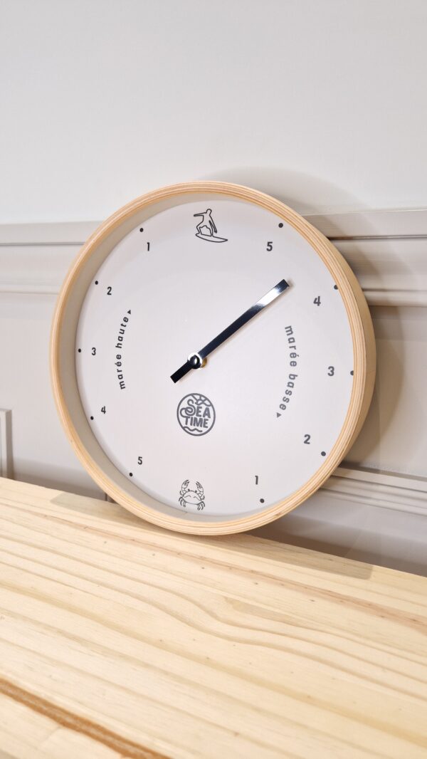 Horloges des marées Seatime, en bois clair massif